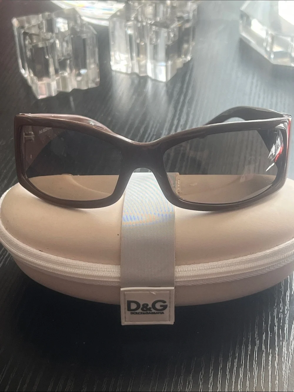 Dolce & Gabbana Brown Women's Rectangular Sunglasses with Tinted Lenses